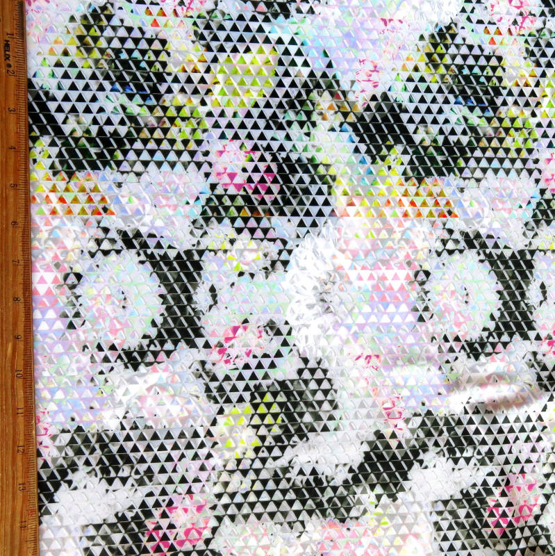 Swim Knit Nylon Spandex Madonna Abstract Print 4-Way Stretch