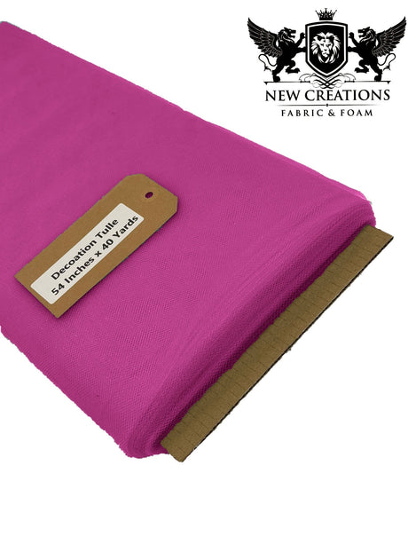Magenta Tutu Tulle Fabric - Magenta Sheer Netting, 54" Width (5 Yards)