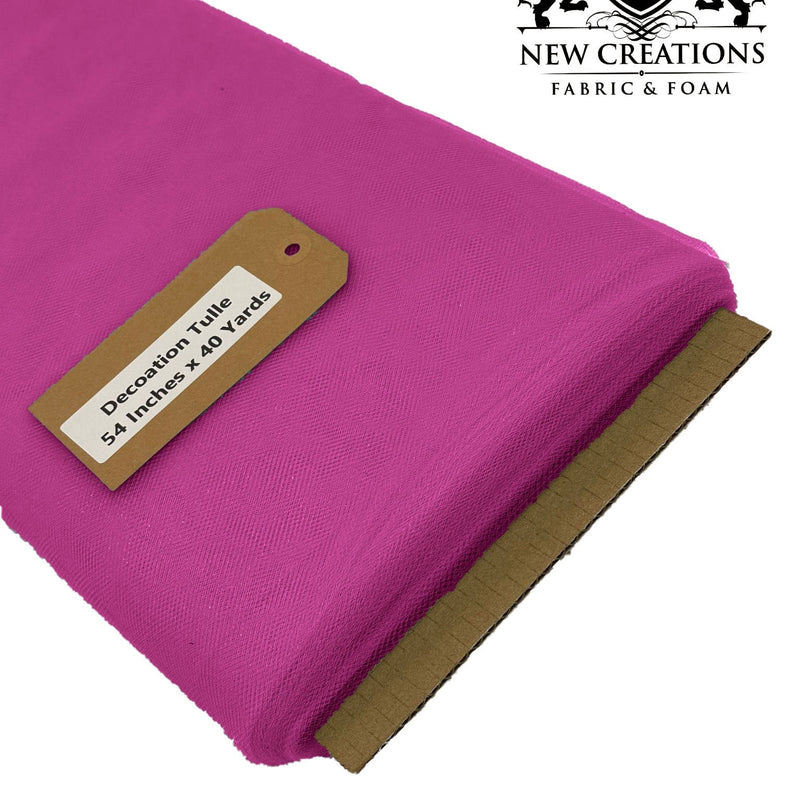 Magenta Tutu Tulle Fabric - Magenta Sheer Netting, 54" Width (5 Yards)