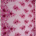 VT-32 3D Beaded Lace Fabric - Burgundy, 55" Width (1 Yard)