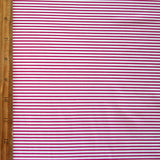 Nylon Lycra Swimsuit Fabric Magenta and Off White Micro Stripe
