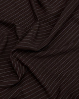 Chocolate Brown Pinstripe Linen Blend