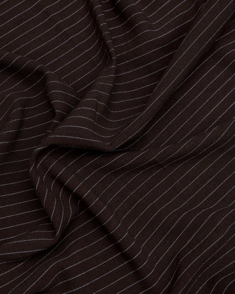 Chocolate Brown Pinstripe Linen Blend