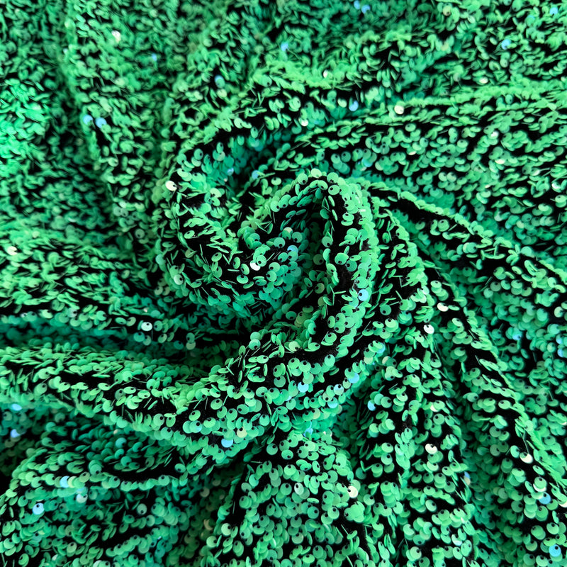Green Sequin on Black Velvet