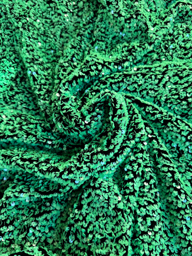 Green Sequin on Black Velvet