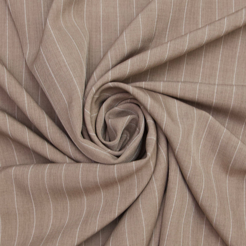 Stretch Pinstripe Suiting Tan