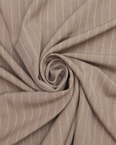 Stretch Pinstripe Suiting Tan