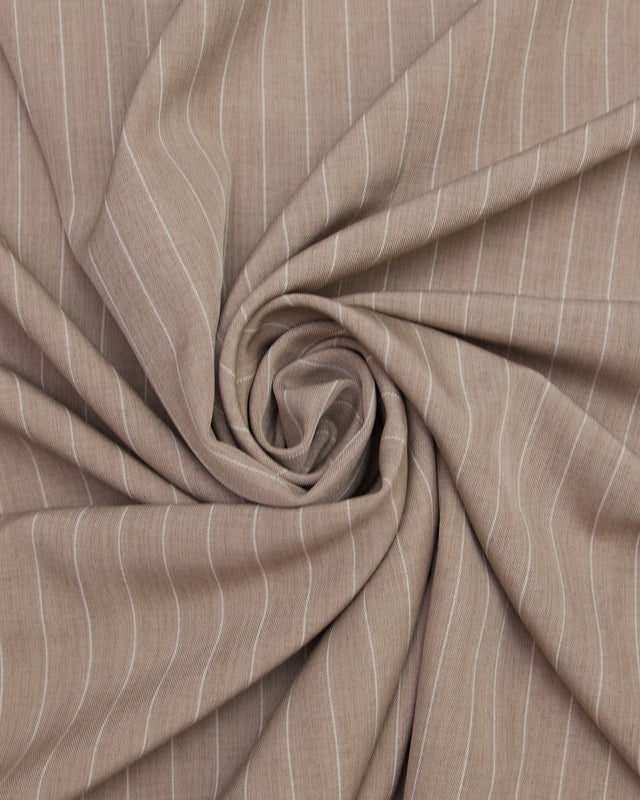 Stretch Pinstripe Suiting Tan