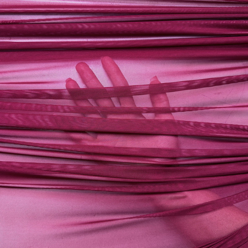 Burgundy 4-Way Stretch Power Mesh