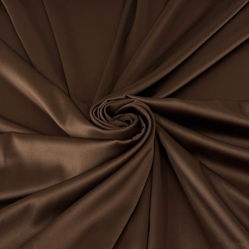Chocolate Brown Stretch Crepe Back Satin