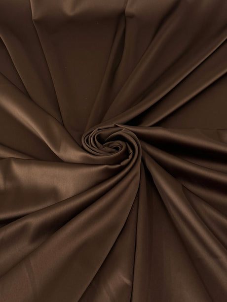 Chocolate Brown Stretch Crepe Back Satin