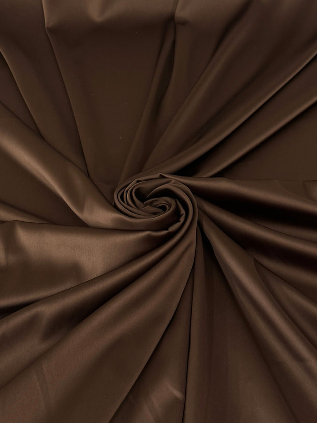 Chocolate Brown Stretch Crepe Back Satin