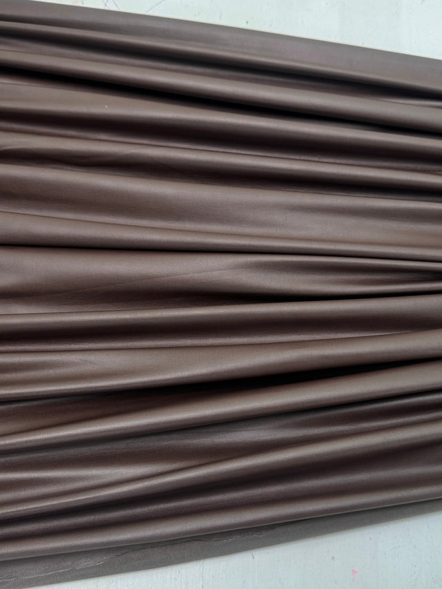 4-Way Stretch Faux Leather Chocolate Brown