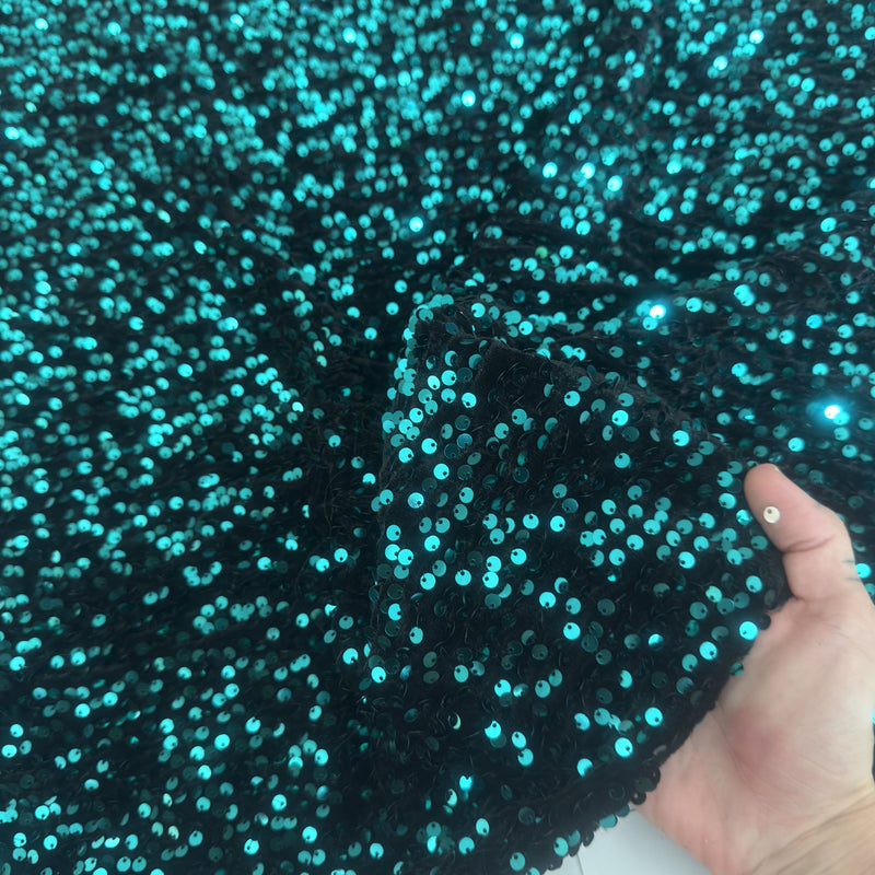 Sequin Velvet Jade Green