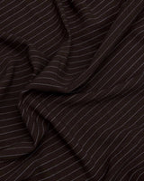 Chocolate Brown Pinstripe Linen Blend