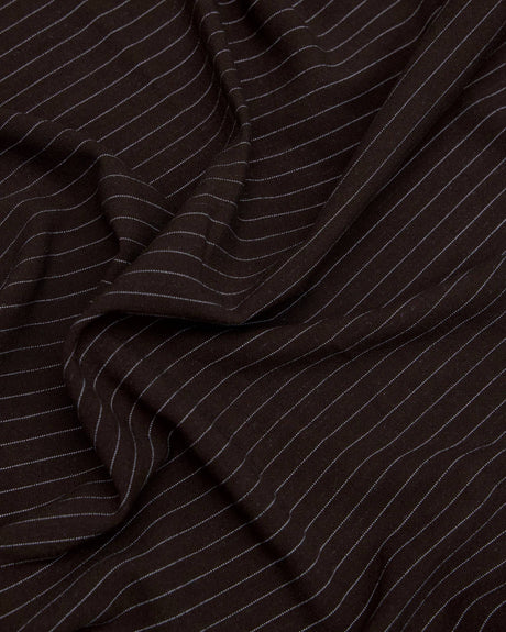 Chocolate Brown Pinstripe Linen Blend