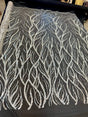 Beaded Sequin Lace on Mesh Silver