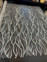 Beaded Sequin Lace on Mesh Silver