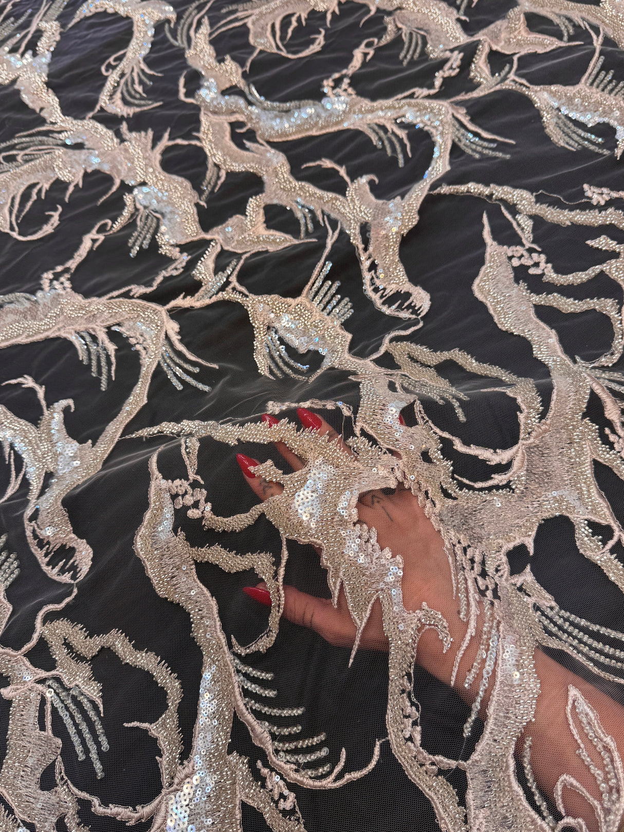 Sequin Embroidered Mesh Lace