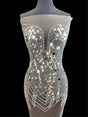 Silver Mirror Rhinestone Bodice Applique