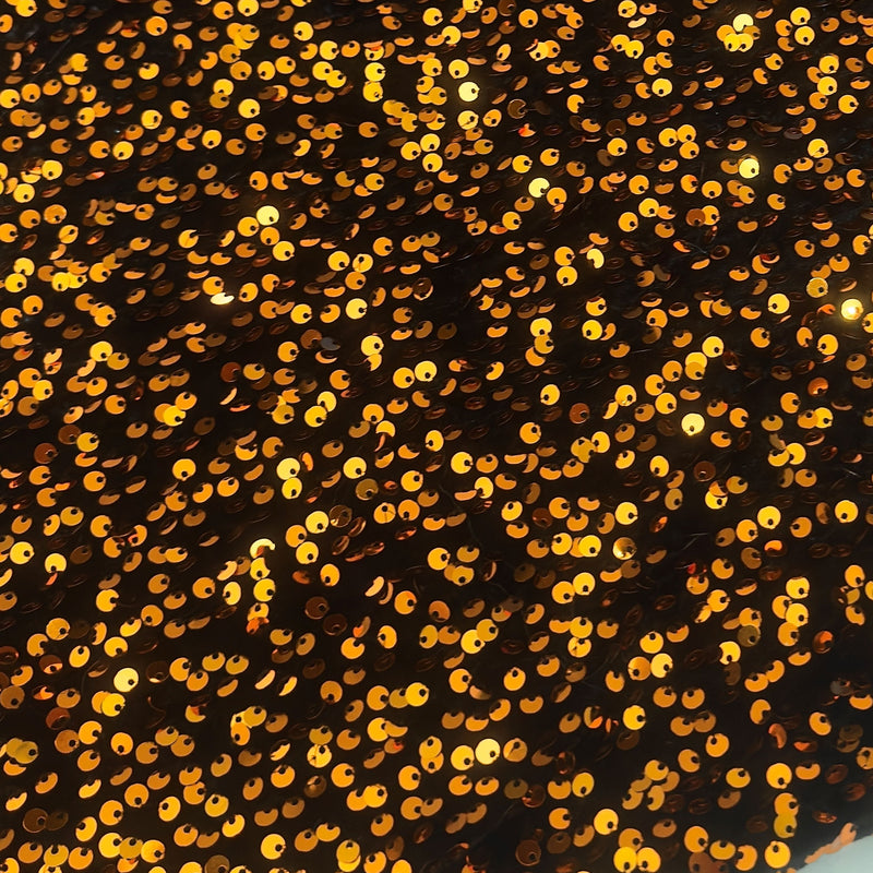Stretch Sequin Velvet Burnt Orange