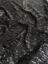 Black Fringe Sequin on Mesh