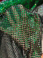 Luxury Rhinestone Mesh Emerald Green
