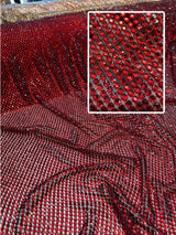 Luxury Rhinestone Mesh Red