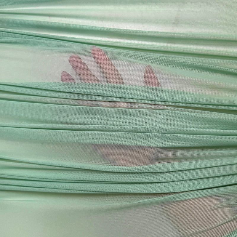 4 Way Stretch Power Mesh Sage Green