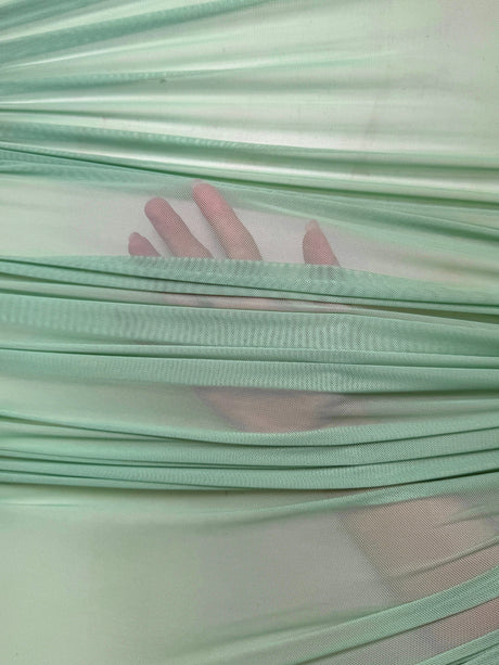4 Way Stretch Power Mesh Sage Green