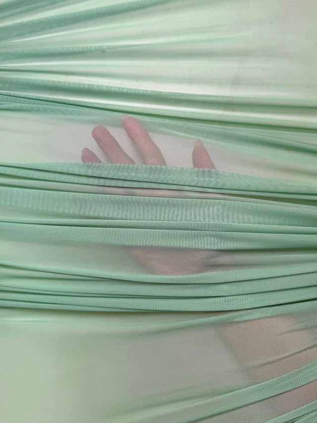 4 Way Stretch Power Mesh Sage Green