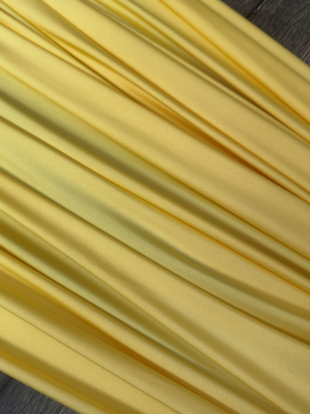 Shiny Yoga Nylon Spandex Banana Yellow