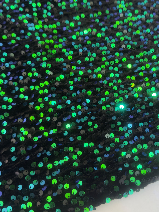 Sequin Velvet Emerald Green