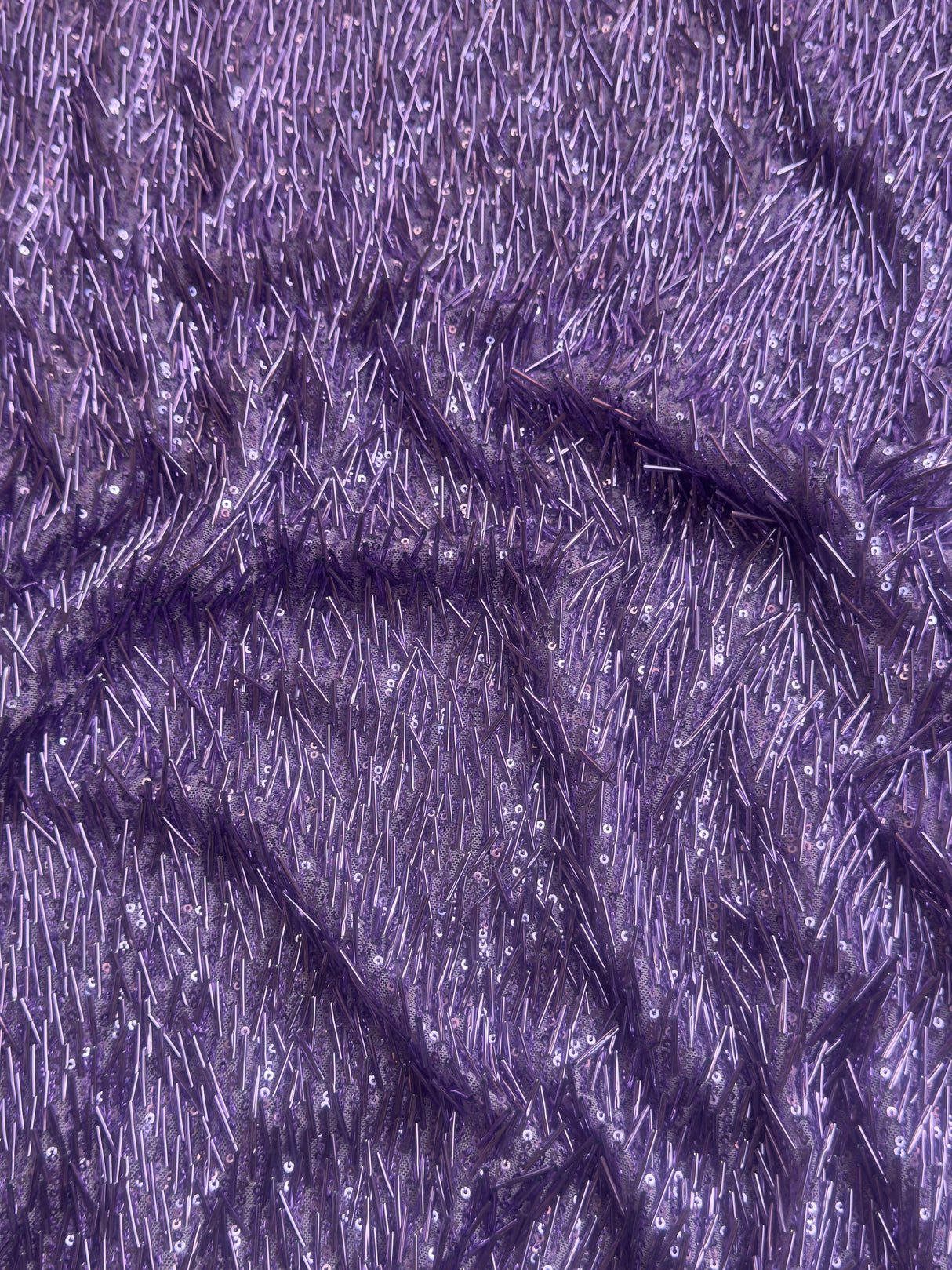 Fringe Sequin on Mesh Lavender