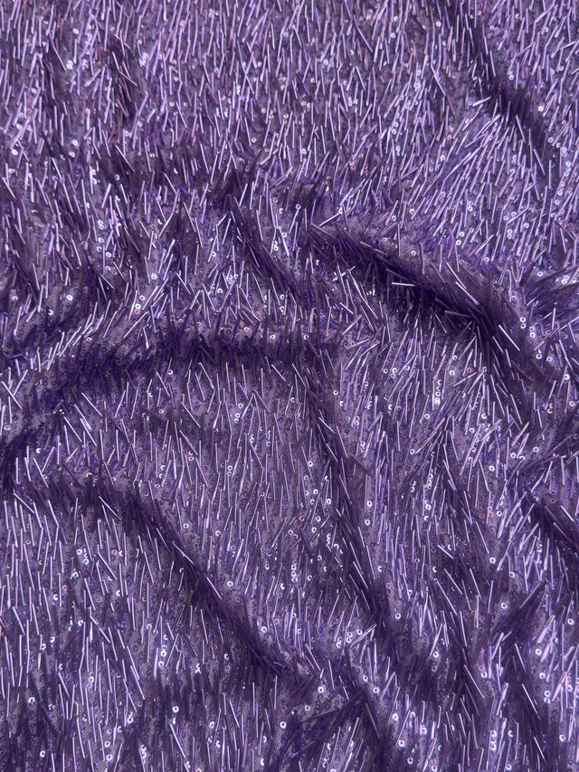 Fringe Sequin on Mesh Lavender