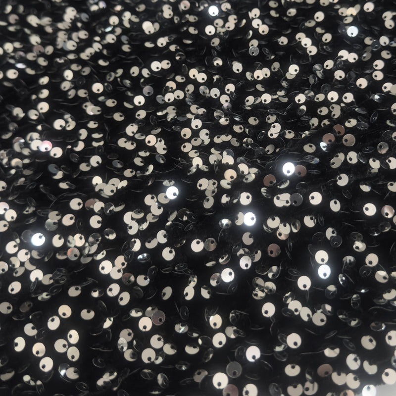 Sequin Velvet Silver Black