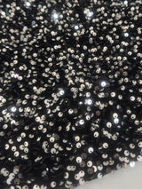 Sequin Velvet Silver Black