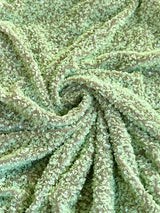 Stretch Sequin on Velvet Pistachio Green