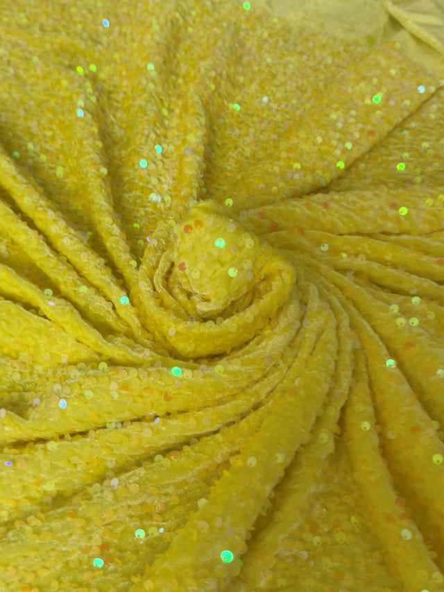 Sequin Velvet Banana Yellow
