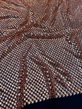 Stretch Rhinestone Mesh Blush