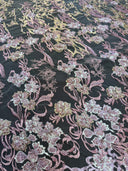 Pearl Beaded Floral Embroidery Lace