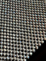 Luxury Rhinestone Mesh Silver