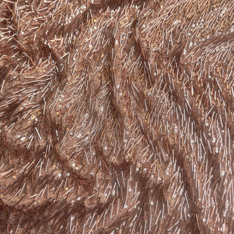 Fringe Sequin on Mesh Rose Gold