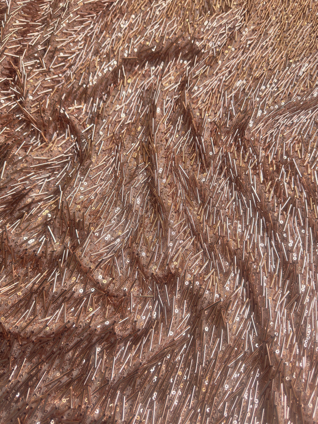 Fringe Sequin on Mesh Rose Gold