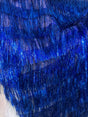Metallic Fringe Mesh Fabric Royal Blue