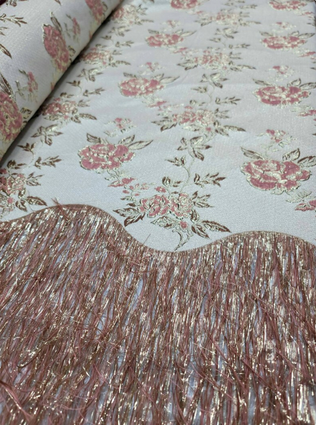 Brocade Eyelash Metallic Rose Gold