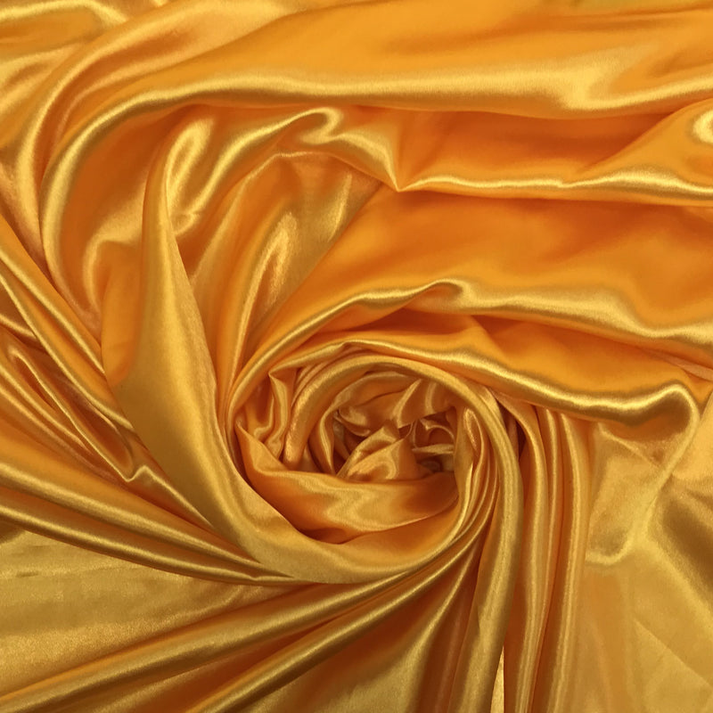 Mango Yellow Medium Satin Fabric - Mango Yellow, 58"-60" Wide (1 Yard)