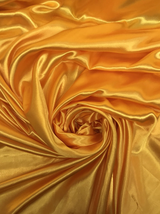 Mango Yellow Medium Satin Fabric - Mango Yellow, 58"-60" Wide (1 Yard)