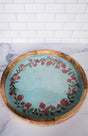 15" Mango Wood Pomegranate Wreath Tray
