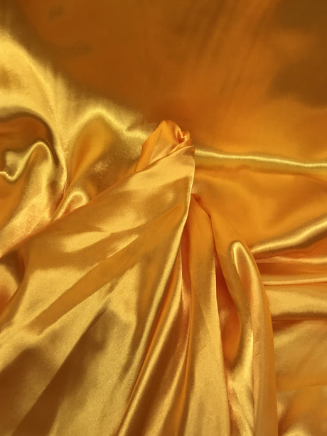 Mango Yellow Medium Satin Fabric - Mango Yellow, 58"-60" Wide (1 Yard)